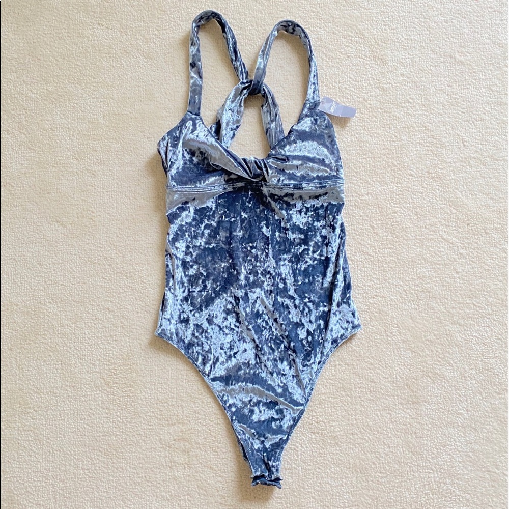 Aerie Crushed Velour Bodysuit M